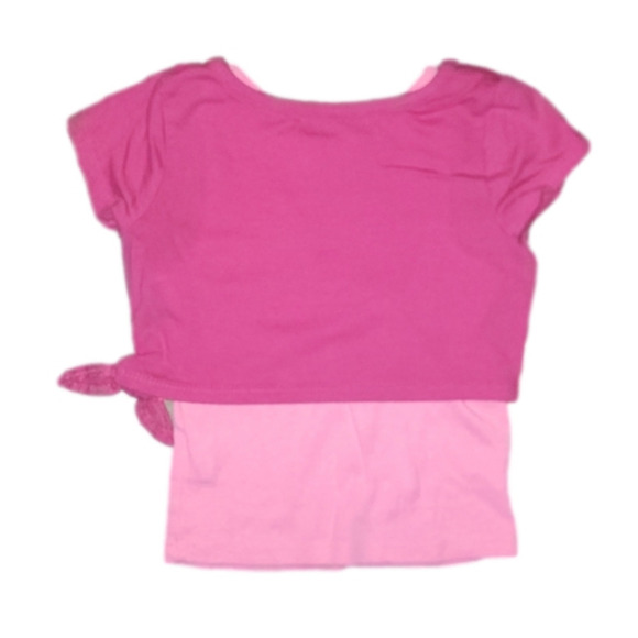 GARANIMALS Pink Two-Layer Tee with 'HAPPY' on Front and Side-Tie Accent - Picture 4 of 4